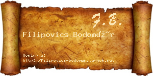 Filipovics Bodomér névjegykártya